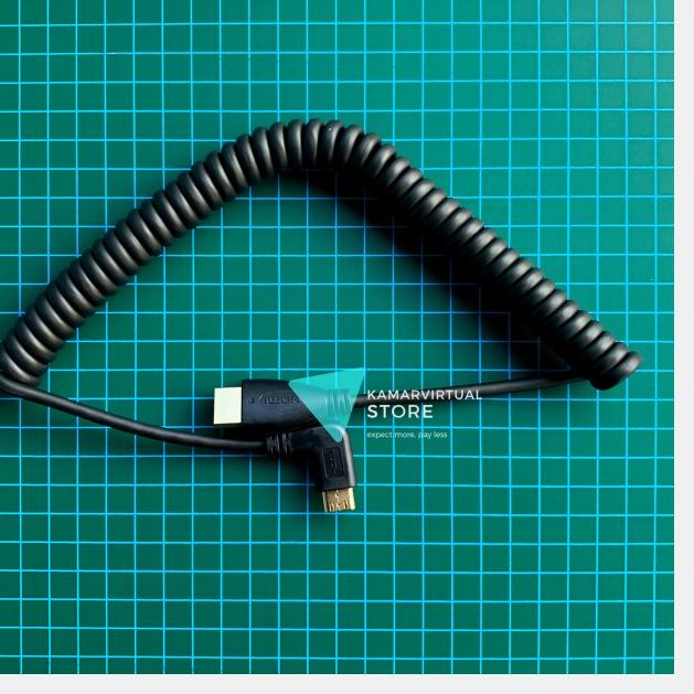 Mini HDMI to HDMI Right / Left Angled 90 L Spring Spiral - Left Angle
