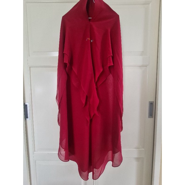 preloved khimar sumayya maroon sisesa