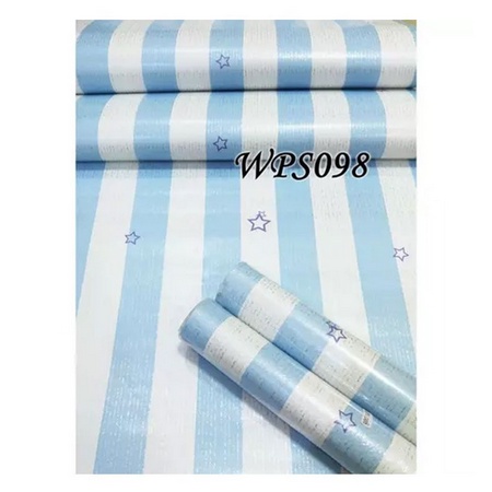 Wallpaper Sticker Salur Biru Bintang 45cm x 1meter