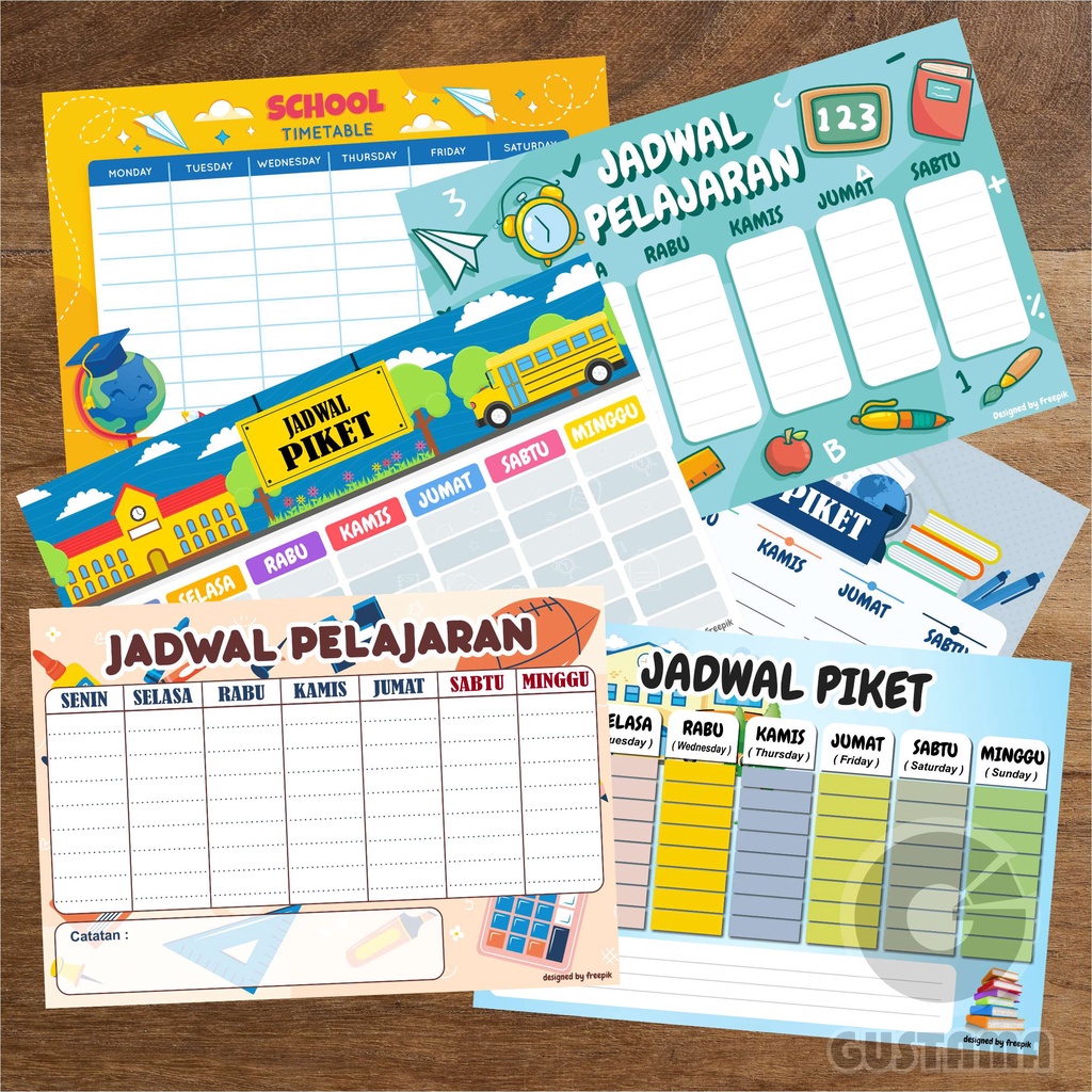 

Poster Jadwal Piket Kelas, Jadwal Pelajaran Wipe and Clean A3+