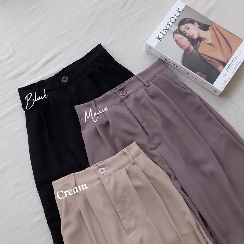 Premium Celana Kulot Crinkle Highwaist Wanita Loose Cullote Pants