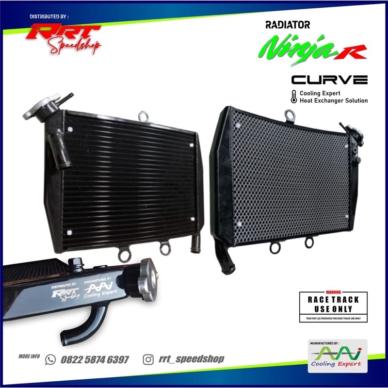 RADIATOR CURVE NINJA R RR SUNMORI DRAG ROADRACE RRT SPEEDSHOP AAI