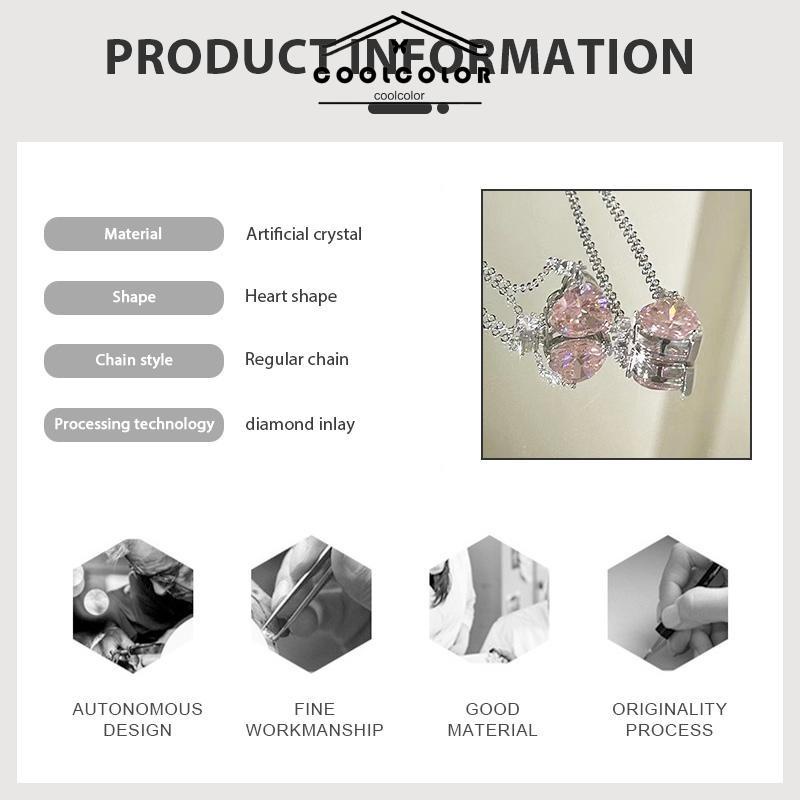 COD❤️kalung cinta mewah yang manis dan ringan  kalung liontin zirkon  desain niche wanita- cl