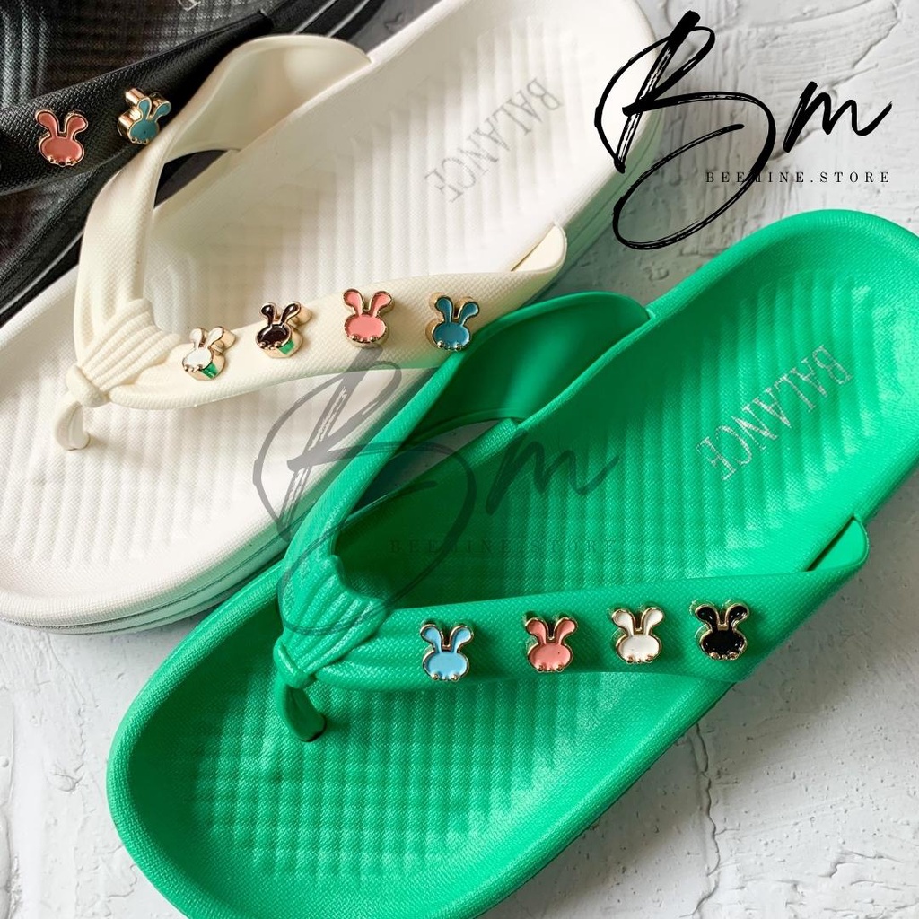 Sandal Jepit Slipper Wanita Import Rubber Jelly Non-Slip Karet Empuk Model Jepit Balance 2212-C