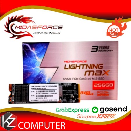 M.2 NVME 256GB MIDASFORCE M2 NVME 256 GB MIDAS PCIe Gen3 x4 SSD