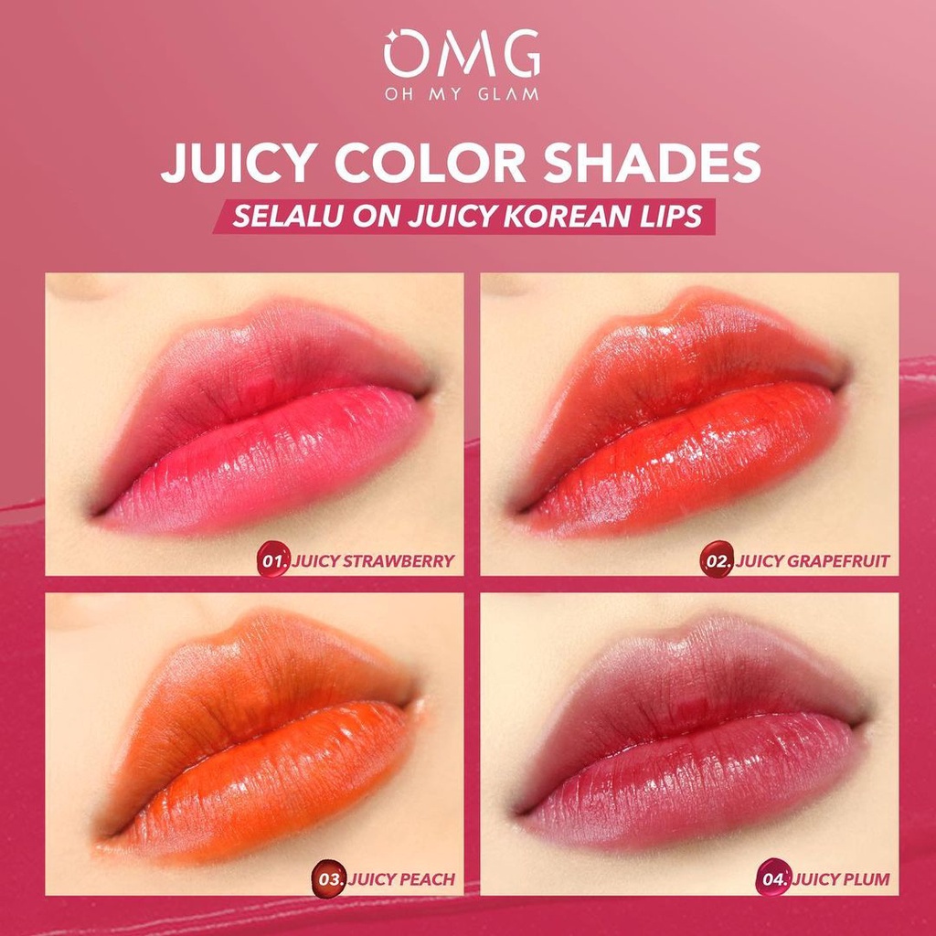 Juicy Kiss Lip Tint Serum by OMG | Serum Bibir | Lip Tint | Tint Serum | BPOM Oh My Glow Glam 100% ORIGINALL