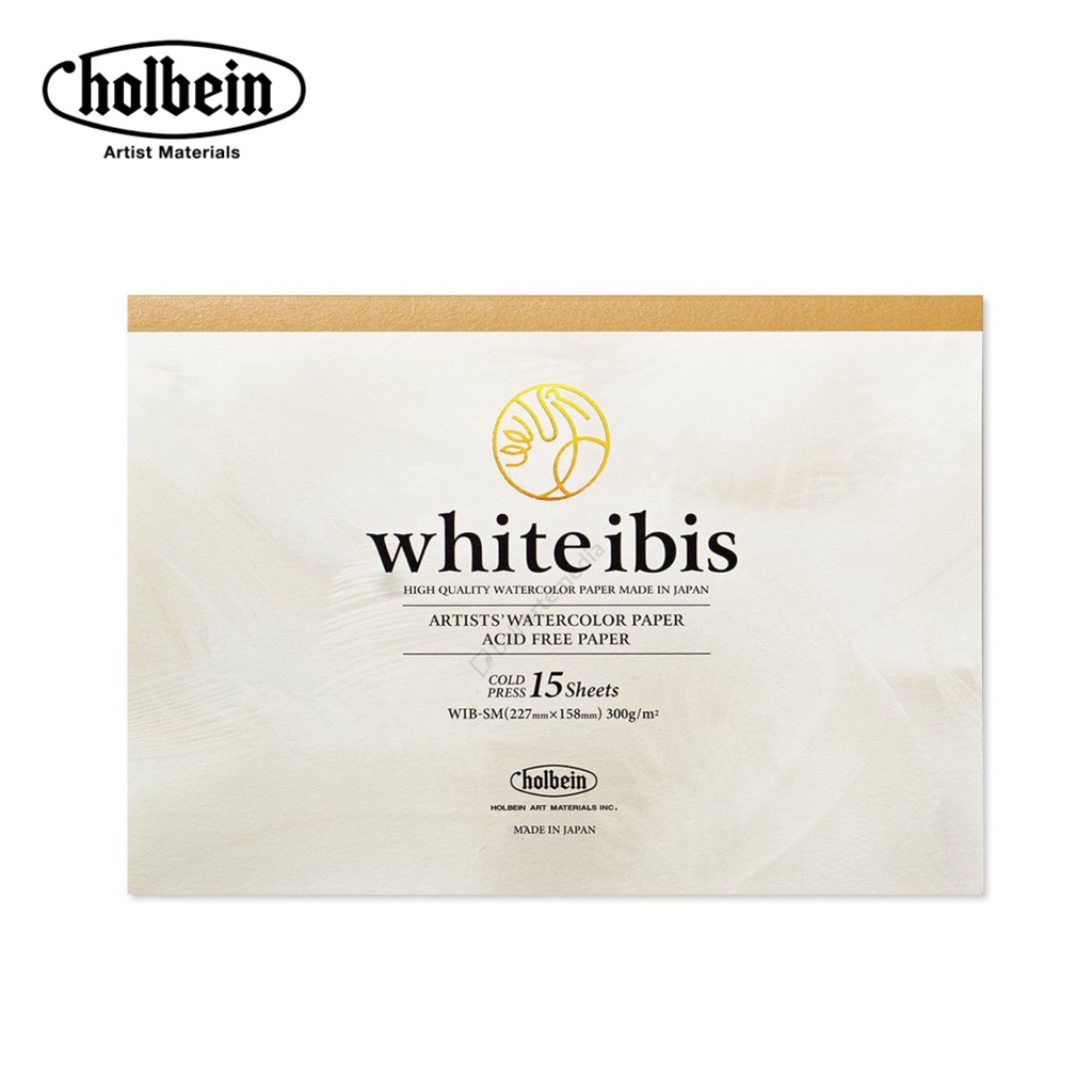 Holbein White Ibis Artist Watercolor Paper WIB-SM (227mm x 158mm),300gsm,15 Sheets