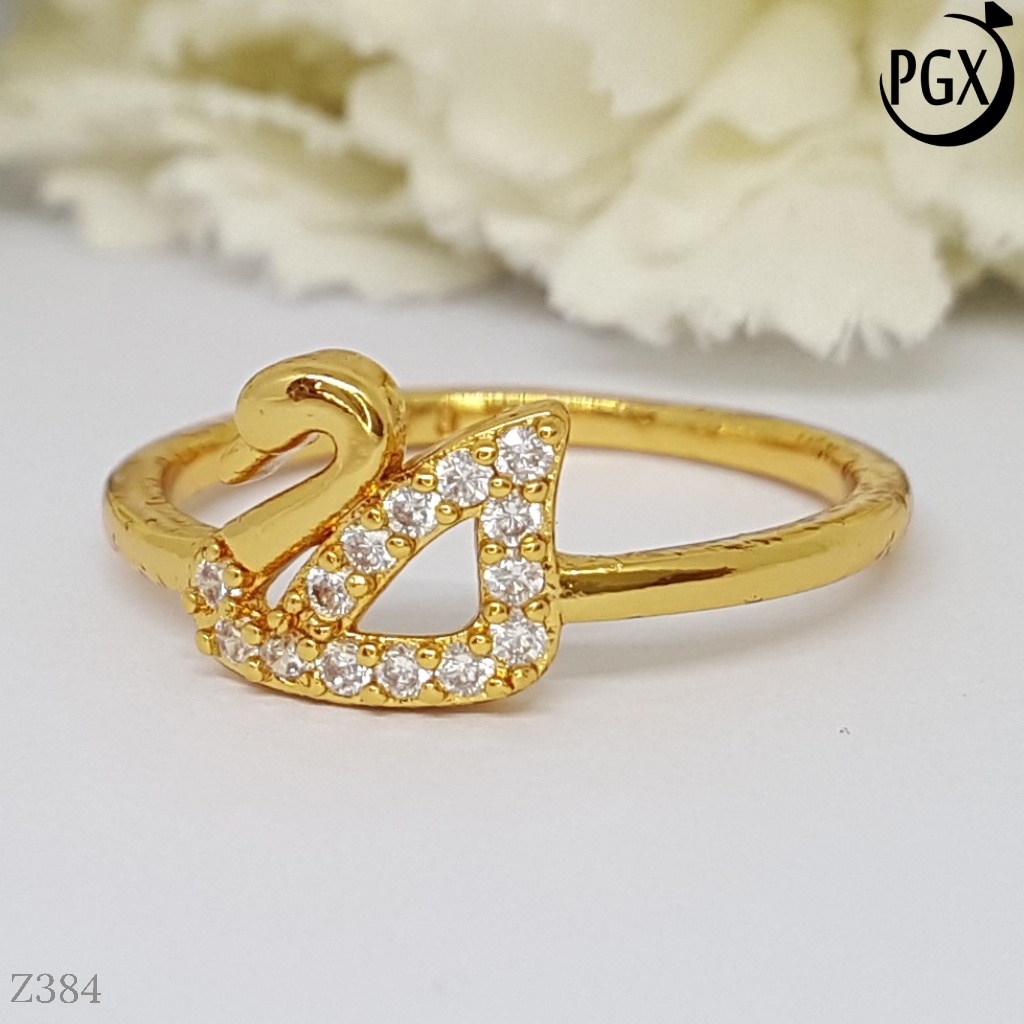 PGX Cincin Xuping Wanita Aksesoris Fashion Perhiasan Lapis Emas Premium - Z384