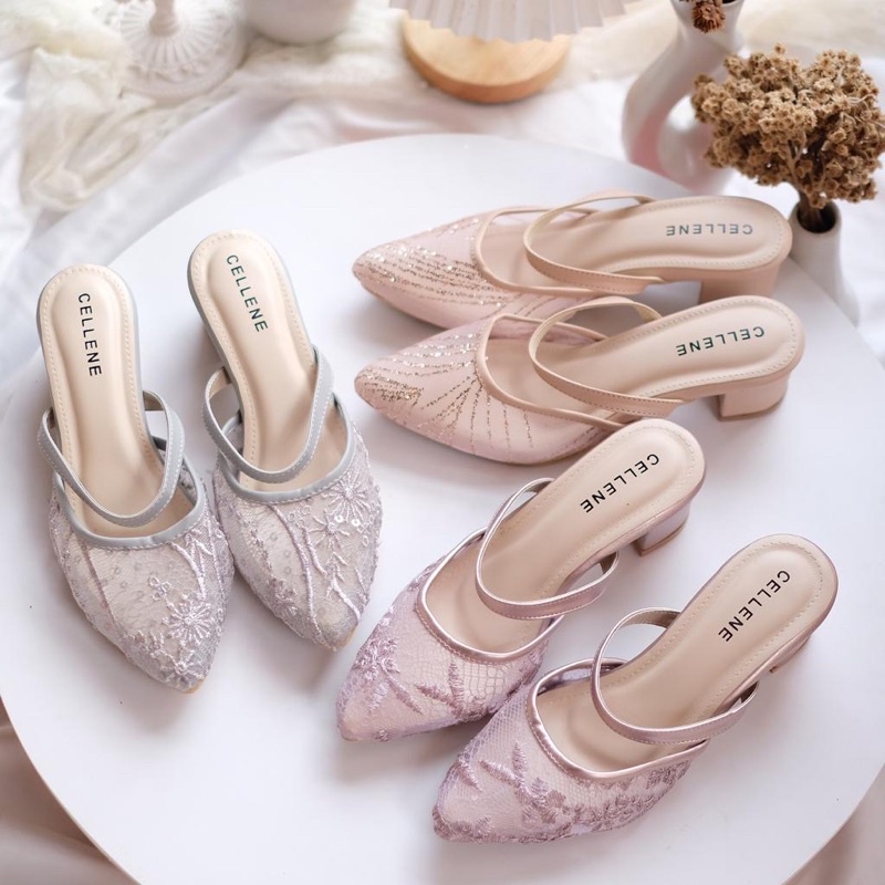 CELLENE Yoona Lace Heels / Wedding shoes 5cm with strap