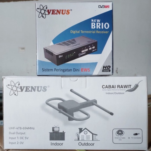 Paket Antena Venus Cabai Rawit  STB DVBT2 Venus Cabe Rawit - Ant CRNBrio Berkualitas