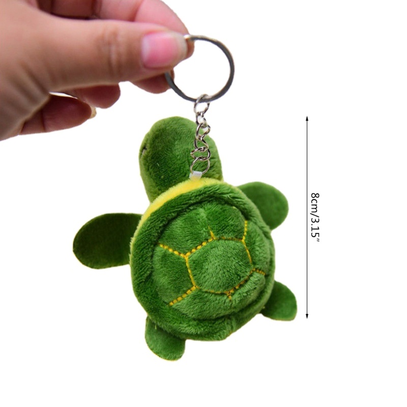 Mary Turtle Plush Keychain Boneka Binatang Keyring Lembut Lucu Mini Kartun Binatang