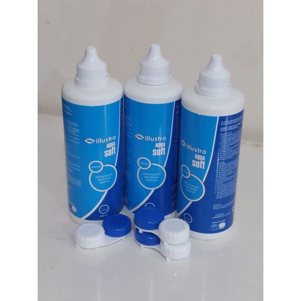 Cairan pembersih softlens AQUA SOFT/air pencuci &amp; perendam soflen aqua soft 350ml