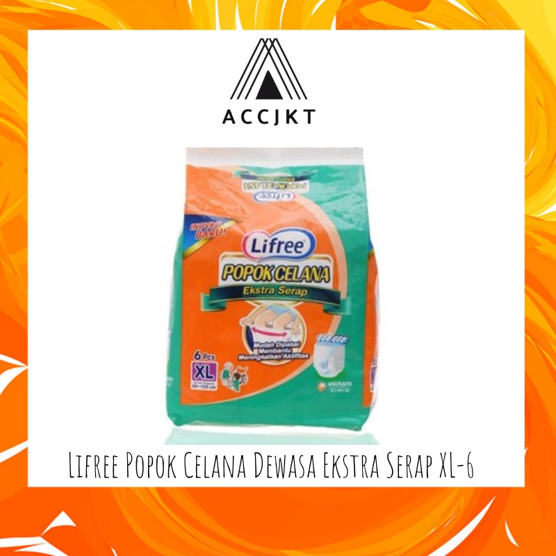 Lifree Popok Celana Dewasa Ekstra Serap XL-6 ACCJKT