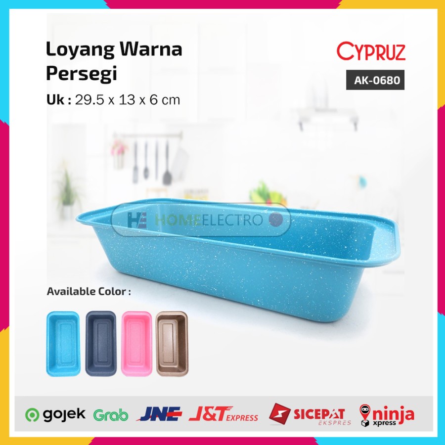 Cypruz AK-0680 Loyang Warna Warni Persegi 29.5 x 13 x 6 cm