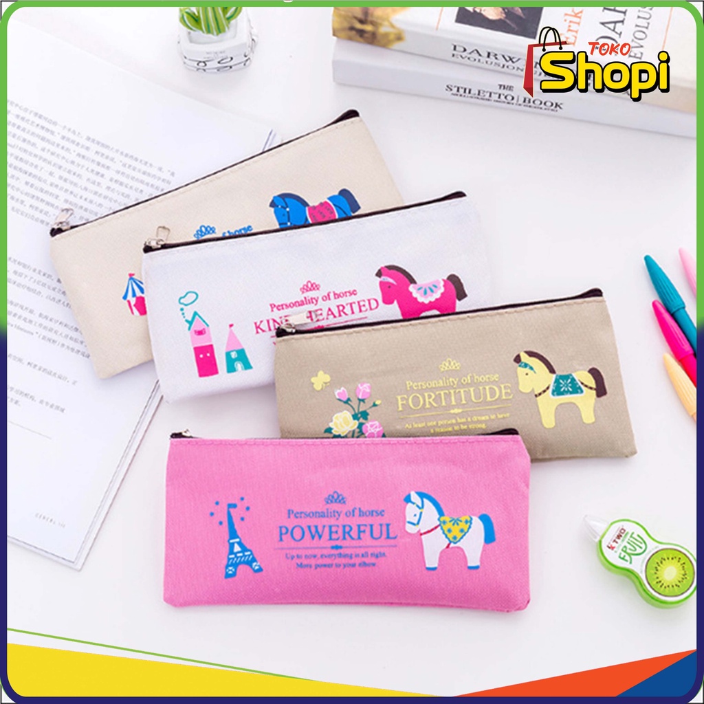 

Tas Pensil Pulpen Tempat Alat Tulis Motif Kuda Poni Lucu Import 902