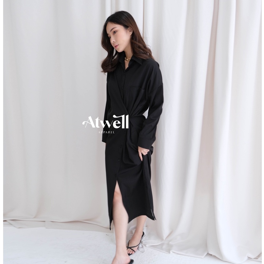 Agatha Oversize Wrap Long Shirt Dress