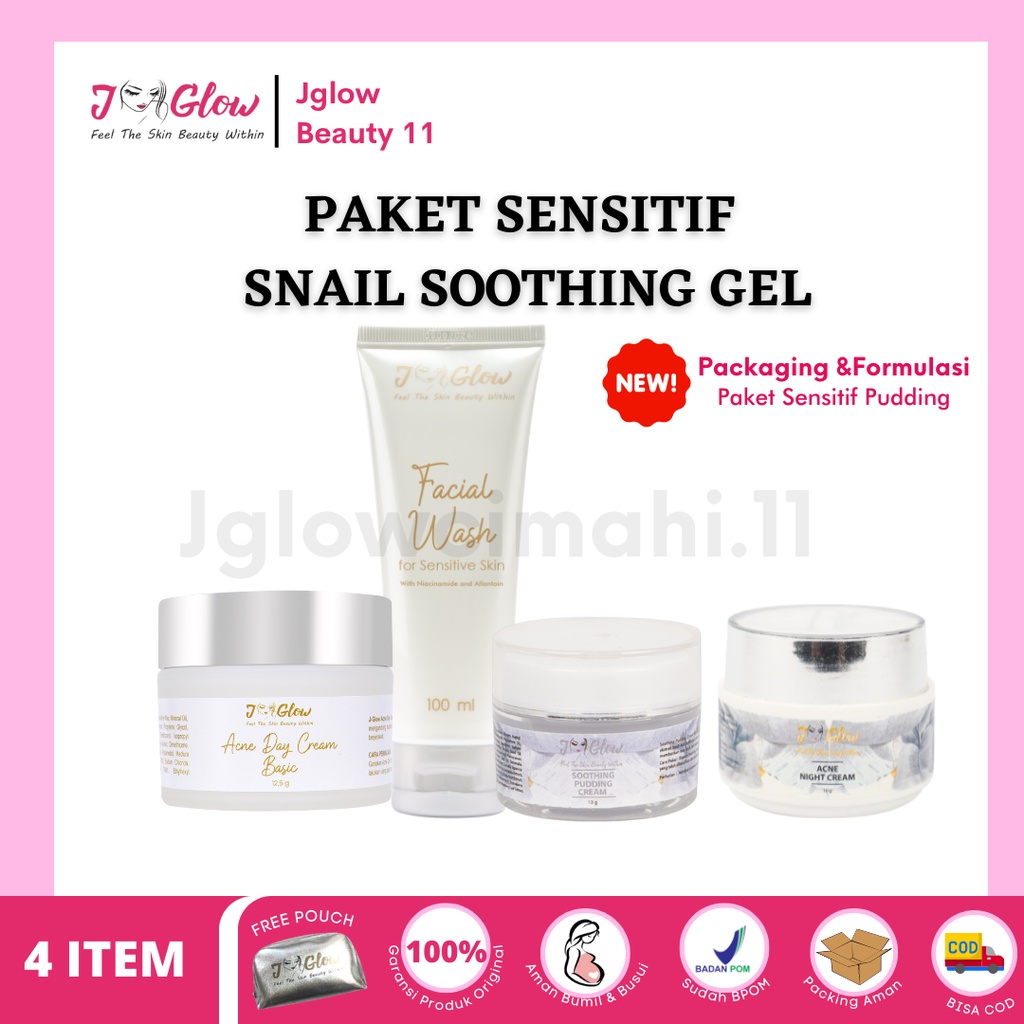 JGLOW - PAKET TERMURAH SENSITIF PUDDING CREAM - PAKET SENSITIF PUDDING CREAM - Atasi Kulit Sensitif 