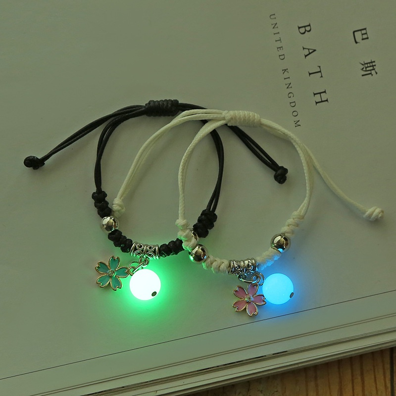 1 Pasang Gelang Luminous Gaya Korea Untuk Pasangan