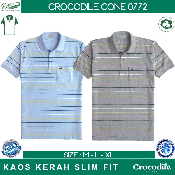 Kaos Kerah Pria Men Polo Crocodile CONE 0772 Slim Fit Original