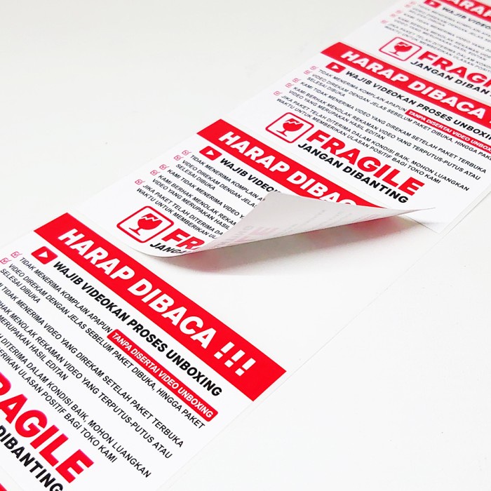 

mh Sticker Label Wajib Video Unboxing Stiker Pengiriman Olshop 7 x 5 cm (1 Roll/ Pcs)