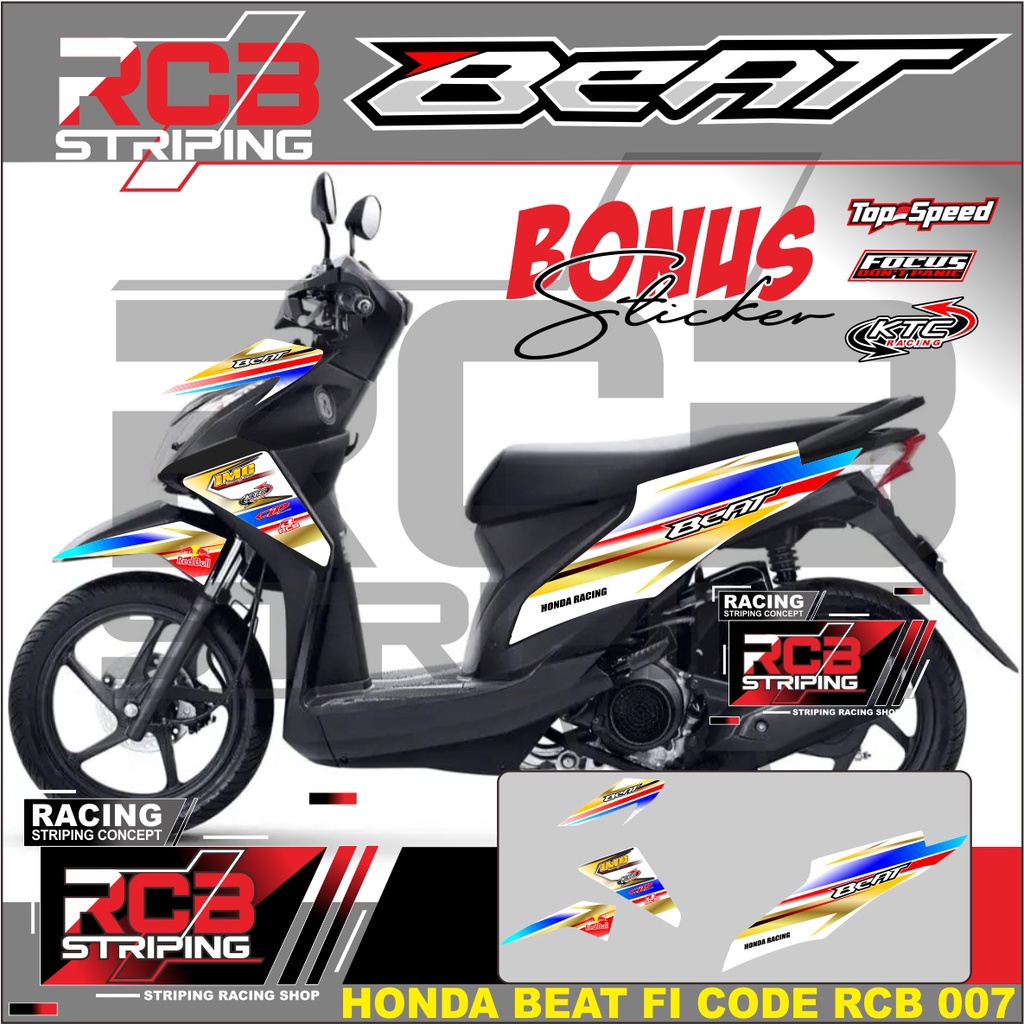 STRIPING STICKER MOTIF VARIASI BEAT FI 2013 / 2016 STIKER SIMPLE MOTIF MOTOR BEAT PGM-FI STRIPING BE