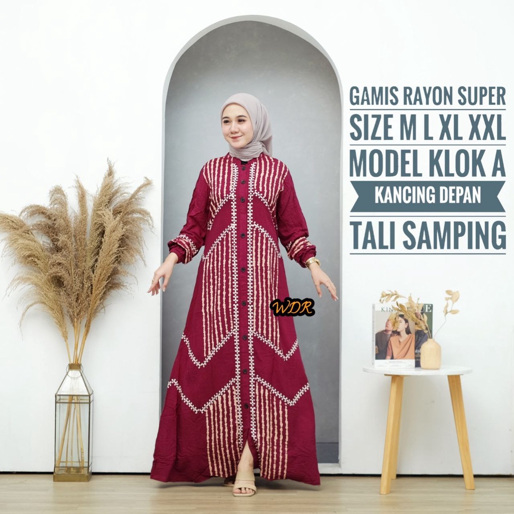 GAMIS RAYON PREMIUM FULL KANCING / GAMIS RAYON CANDI MEKAR / GAMIS TWILL PEKALONGAN / HOMEY DRESS CANDI MEKAR 2022