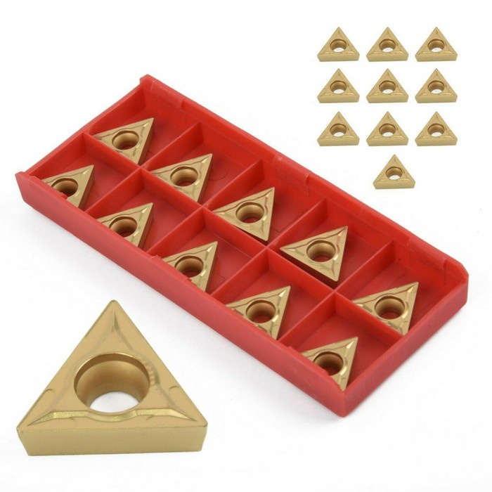 10Pcs Mata Pisau Bubut Bentuk Segitiga 1 / 2 Bahan Carbide