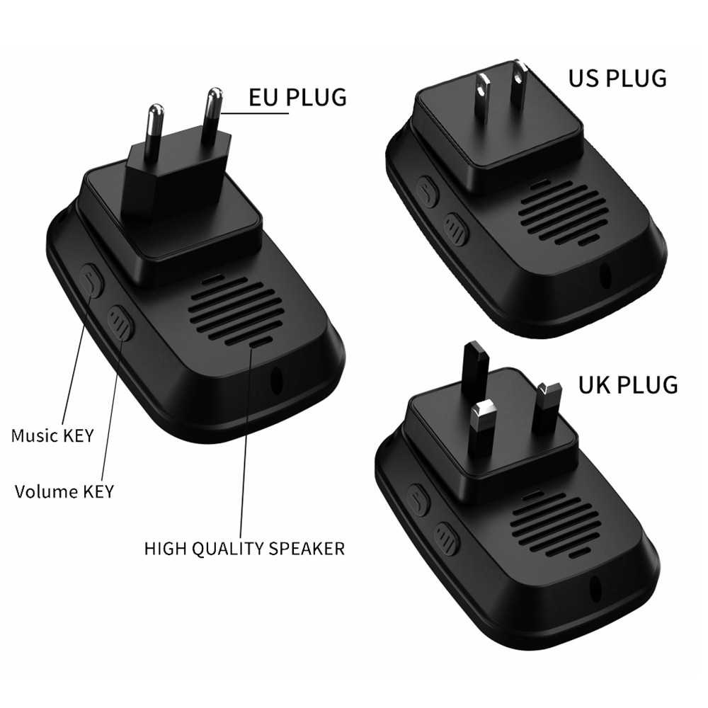 Bel Pintu Wireless Waterproof 1 Transmitter 2 Receiver - H10