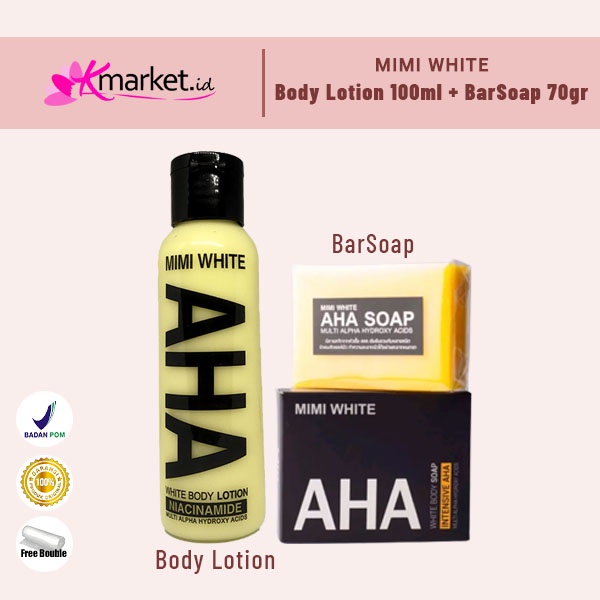 Mimi White Paket Lotion 100 ML - Bar Soap 70 GR