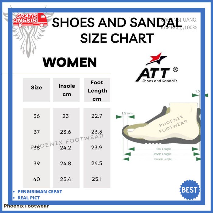 Sepatu Wanita ATT SWL 498 Karet Sneakers Anti Air Trendy