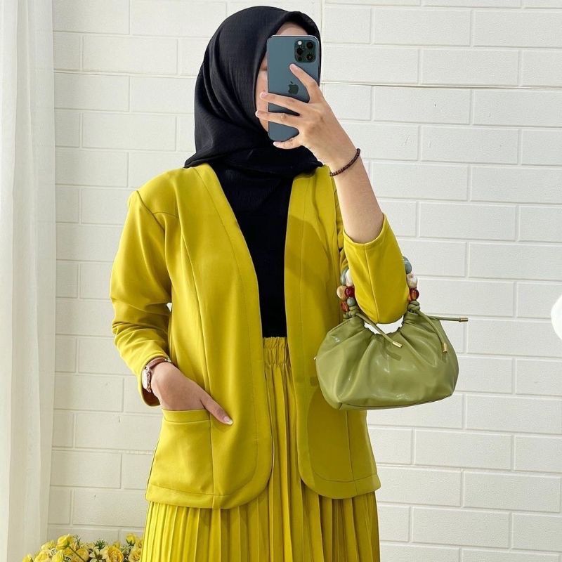 Nabila Blazer Scuba Premium Import Blazer Kerja Atasan Wanita Outer Cardi Viral Ootd Kekinian