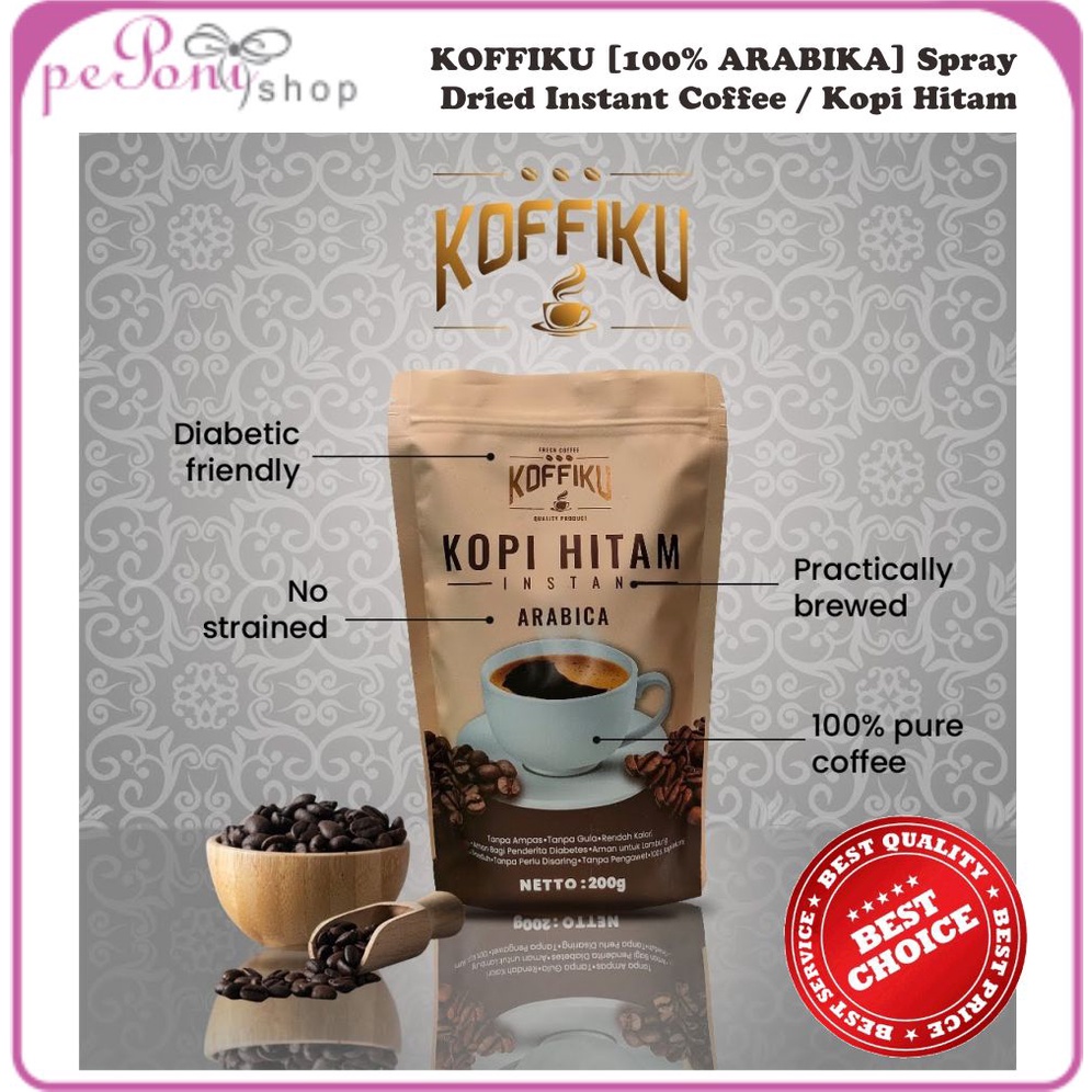 

Kopi Hitam Instan KOFFIKU 100% ARABIKA Spray Dried Instant Coffee