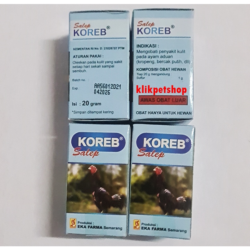 Koreb EKA FARMA Salep Obat Penyakit Kulit Pada Ayam Aduan 20 Gram