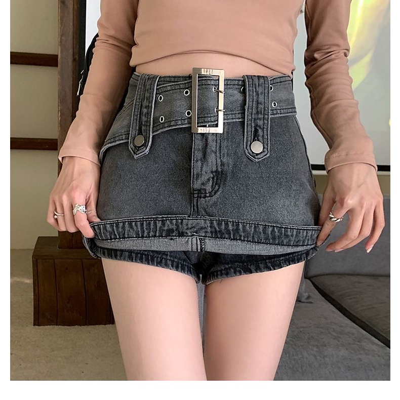 rok jeans pendek/rok celana/rok mini korea//rok retro/short skirt/ootd wanita kekinian/rok kekinian