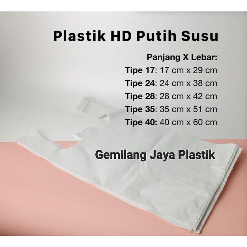 Kantong Plastik Kresek Tebal Putih Ukuran 17 24 28 35 40 Putih