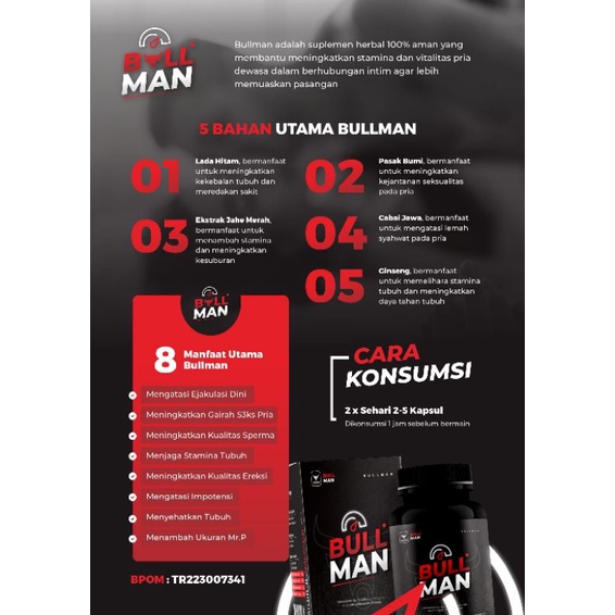 PROMO BULLMAN PENAMBAH STAMINA LELAKI DEWASA