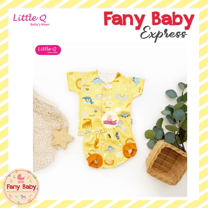 LITTLE QUEEN SETELAN BAJU PENDEK &amp; CELANA POP PRINT NB / 3 PCS