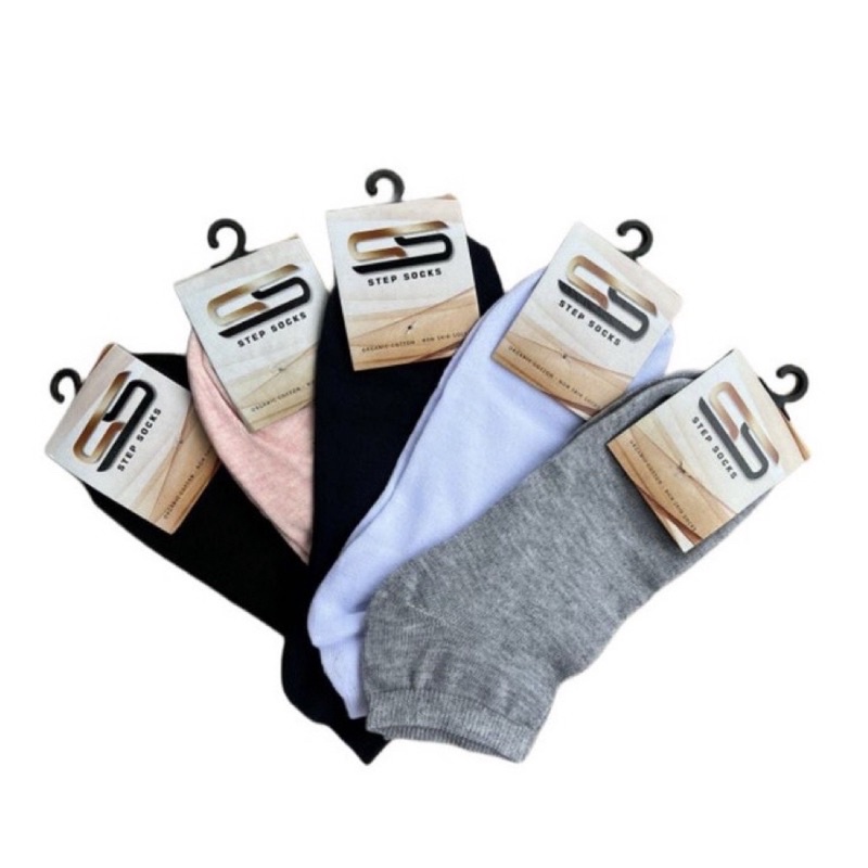 Kaos Kaki Pendek Tebal Polos 25cm Step Sock Unisex Kaus Kaki Pria Wanita