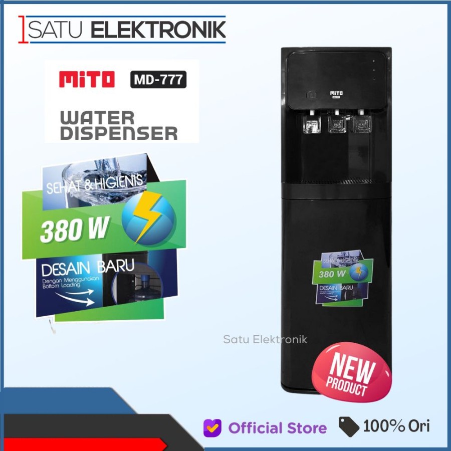 Mito MD666 Water Dispenser Galon Bawah (3in1 Hot Normal Cool, Low Watt) Dispenser Air MD 666 dan versi terbaru MD777