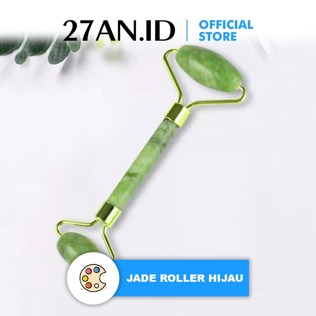 Alat Pijat Wajah Jade Roller Massager E426 Facial Message Batu Roller Giok Stone-JADE ROLLER HIJAU