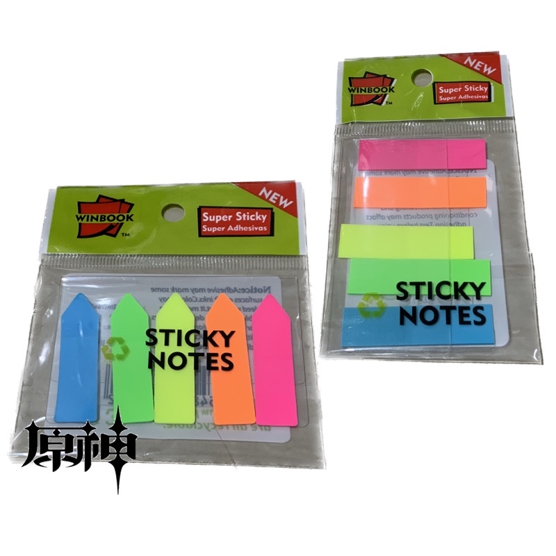 Sticky note polos warna warni panah dan kotak