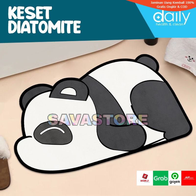 Keset Diatomite Cepat Kering Anti Slip / Keset Kamar Mandi Oval