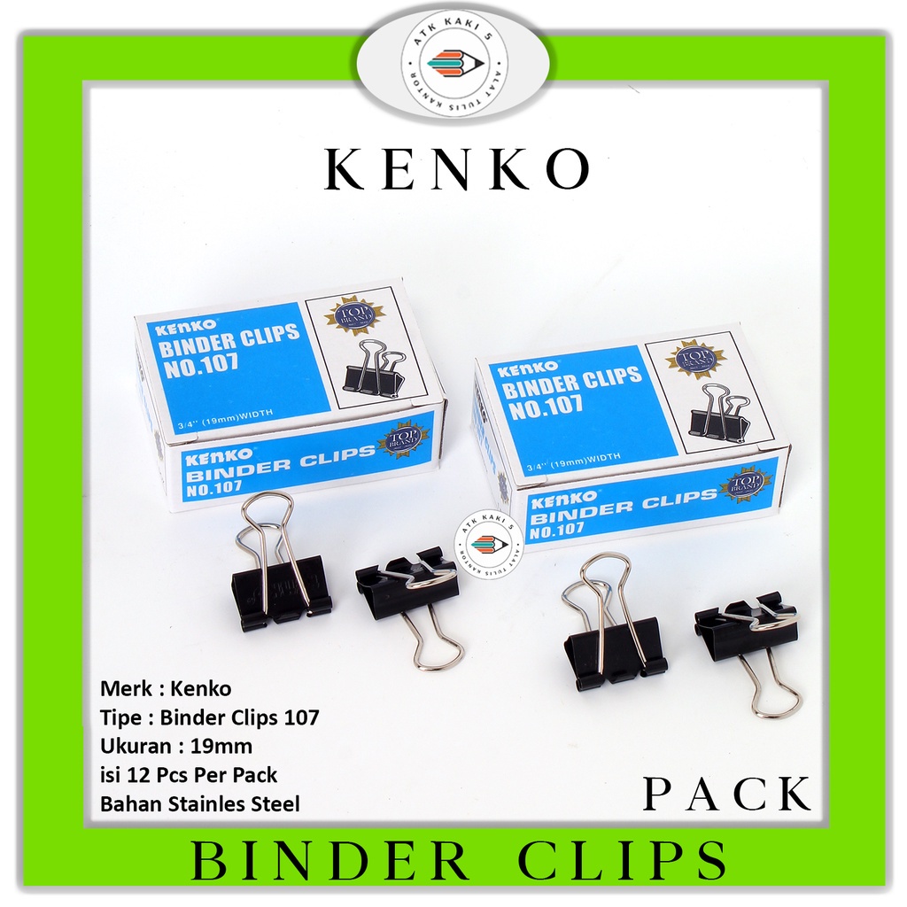 

KENKO - Binder Clip 107 Penjepit Dokumen - Pack