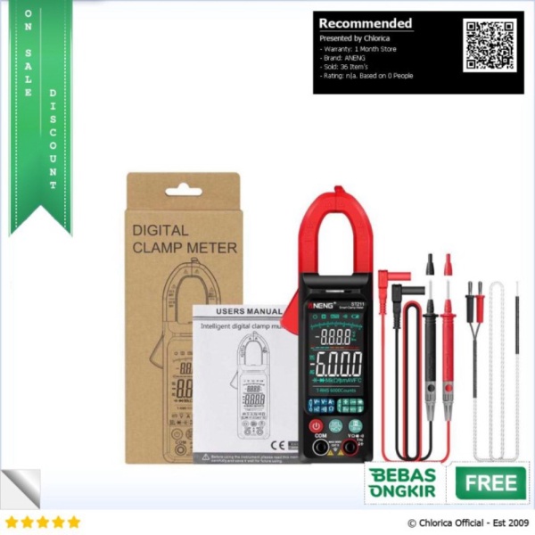 Unik ANENG Digital Multimeter Voltage Tester Clamp - ST211 - Merah ANENG Berkualitas