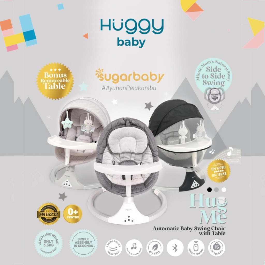 Sugarbaby HUG ME Automatic Baby Swing CHAIR with Table | Kursi Ayunan