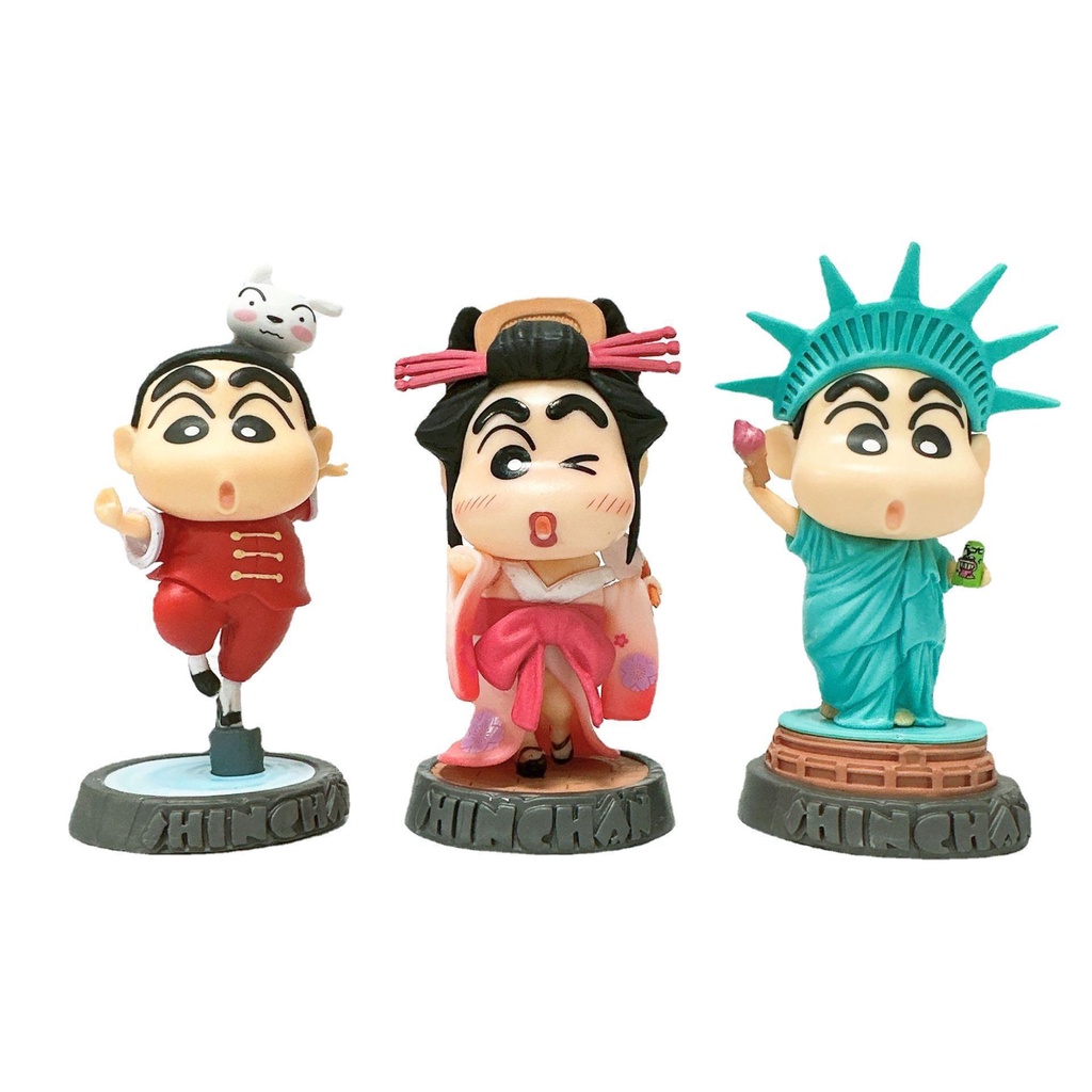 Action Figure Model Anime Crayon Shin-chan Global Tour Ukuran 10cm Untuk Dekorasi