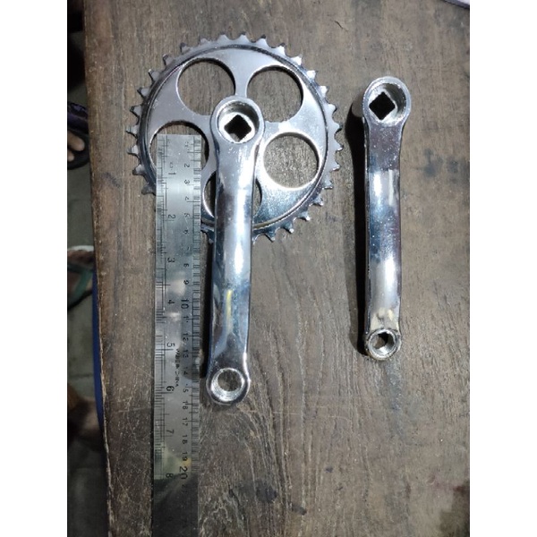 crank piringan mini 20 an 32t arm 140 pendek bb kotak