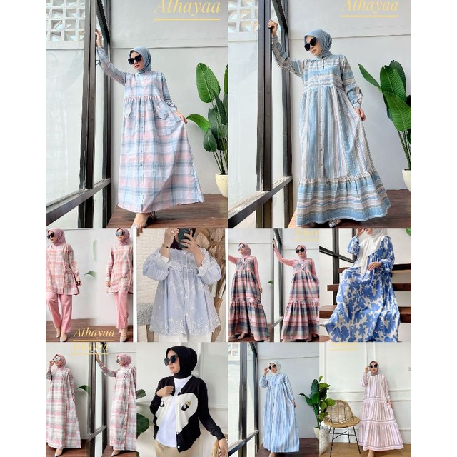 DRESS TRISET ATHAYA TERBARU/GAMIS ATHAYA ORIGINAL TERMURAH