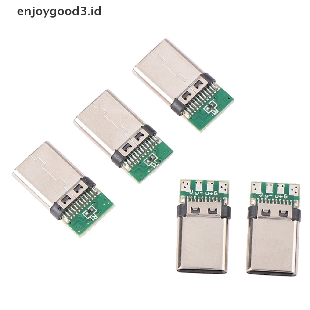 5pcs Konektor Soket Plug Solder USB 3.1 Tipe C Male DIY