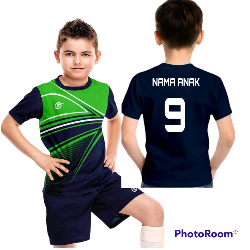 SERAGAM BOLA ANAK PAKE NAMA DAN NOMOR/KAOS BOLA ANAK PAKE NAMA DAN NOMOR